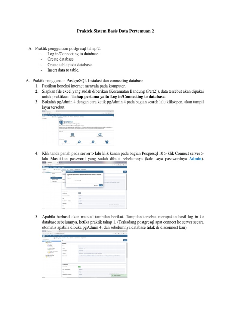 Praktek Sistem Basis Data (Postgre) Pertemuan 2 | PDF | Komputer