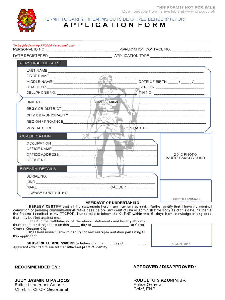 Ptcfor Application Form 2023 - Printable Forms Free Online