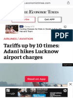 Adani Group Tariffs Up by 10 Times Adani Hikes Lucknow Airport Charges - The Economic Times