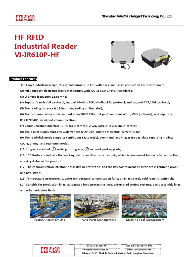 VI-IR610P-HF Industrial Reader | PDF | Power Supply | Wi Fi