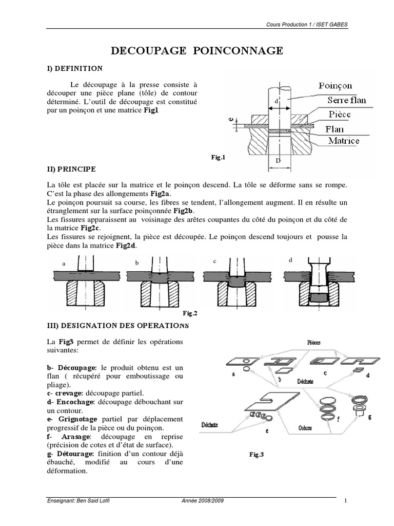 Découpage et Poinçonnage Techniques | PDF | Découpage | Acier