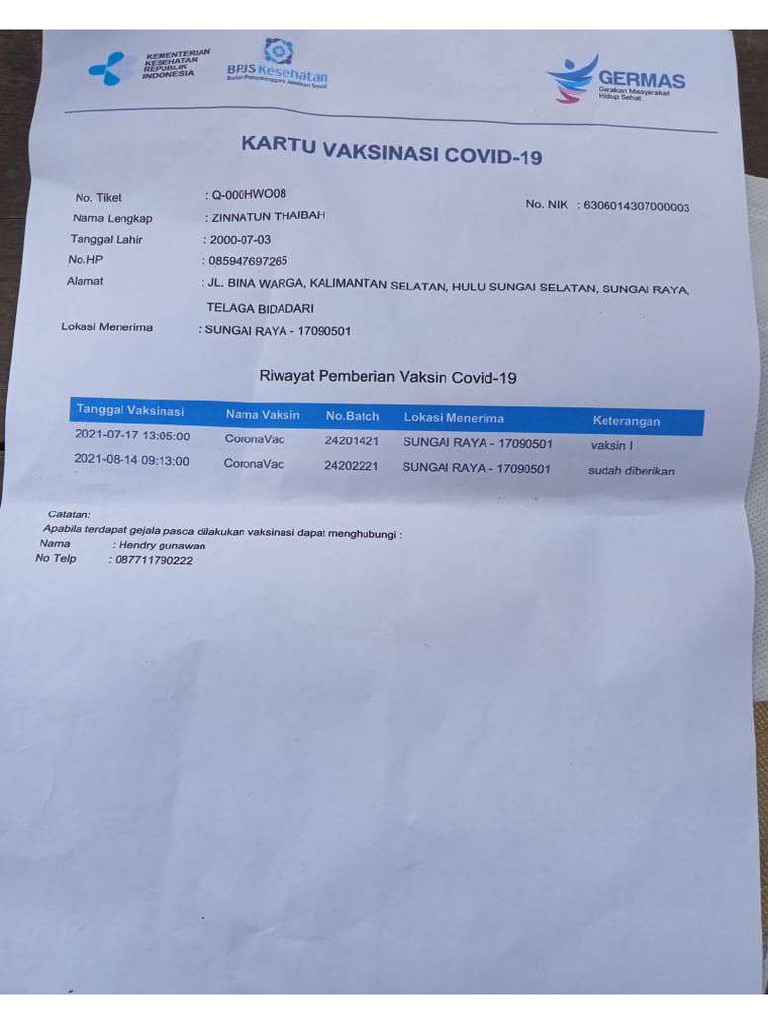 Surat Vaksin | PDF