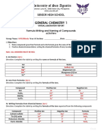 Senior High School Chemistry Lab Report on Compound Naming