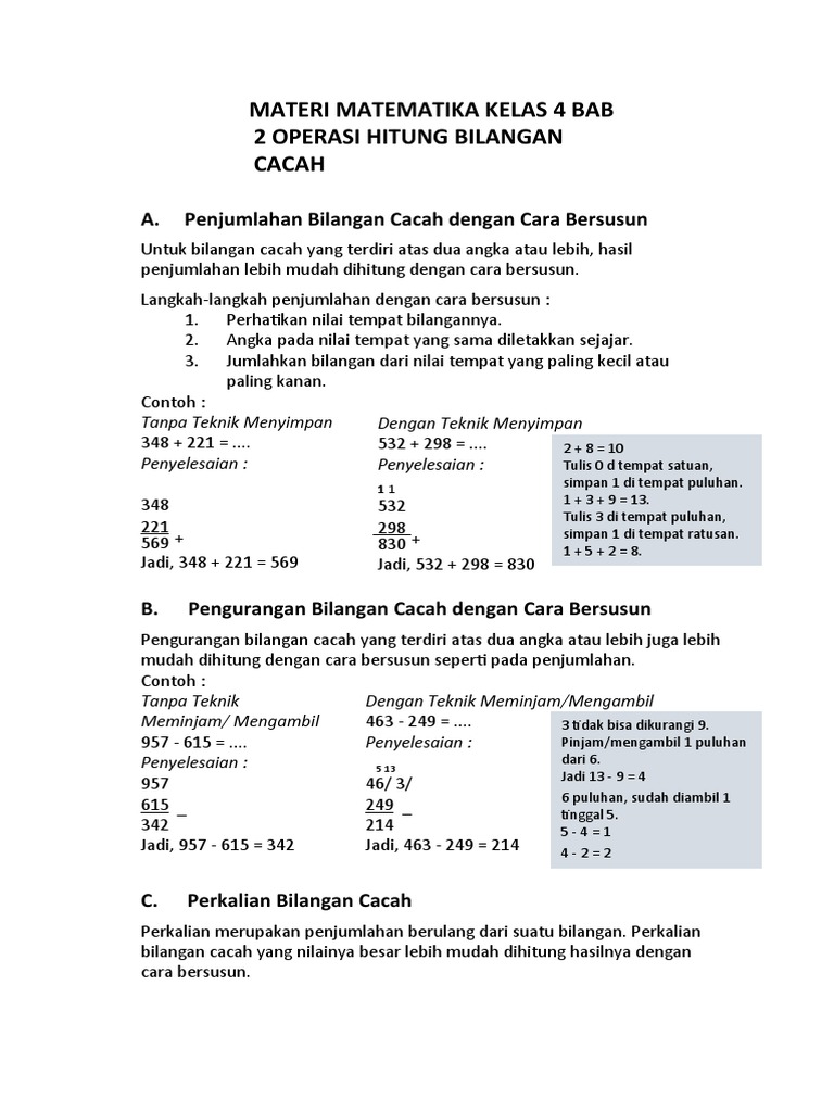 Materi Matematika Kelas 4 Bab 2 | PDF