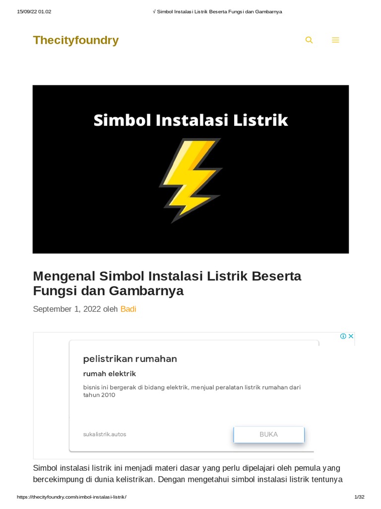 Simbol Instalasi Listrik Beserta Fungsi Dan Gambarnya | PDF