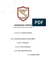 Experiencia de Aprendizaje 1 Resolución de MRU