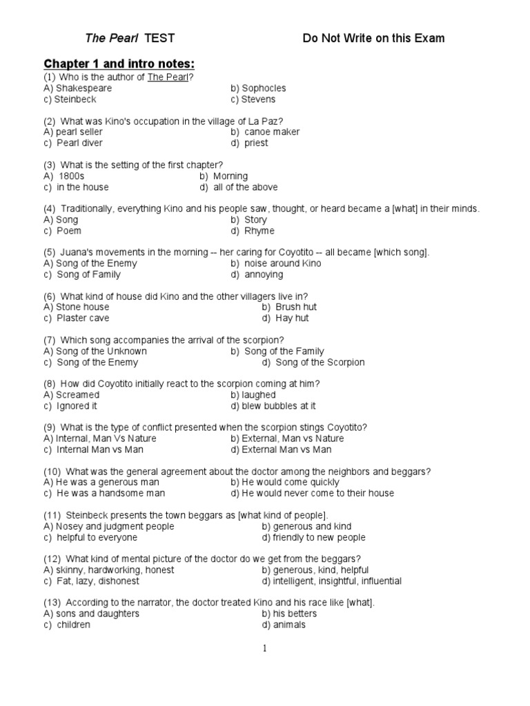 The Pearl Test Fiction & Literature