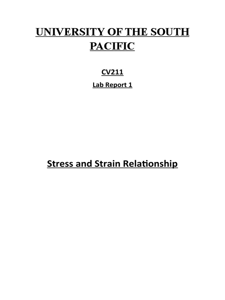 CV211 Lab 1 | PDF | Stress (Mechanics) | Deformation (Engineering)