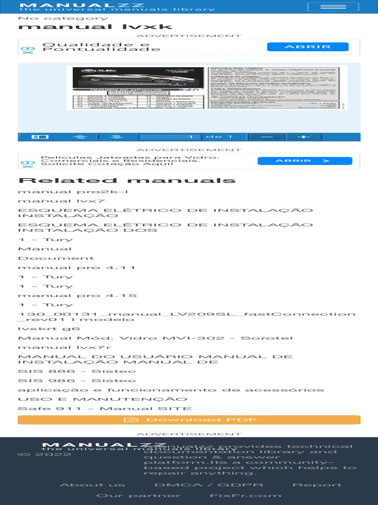 Manual LVXK Manualzz Download Gr tis PDF Bens Manufaturados