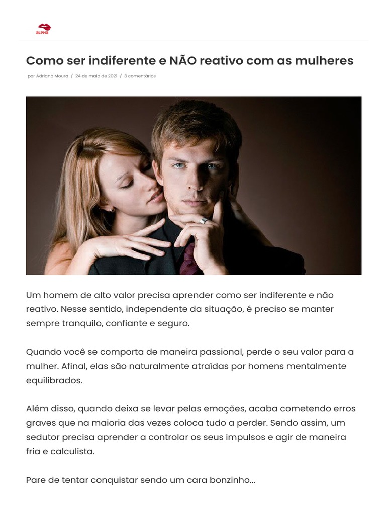 Como Ser Indiferente e Não Reativo Com As Pessoas | PDF | Autoestima ...