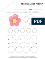 Tracing Lines Flower Worksheet