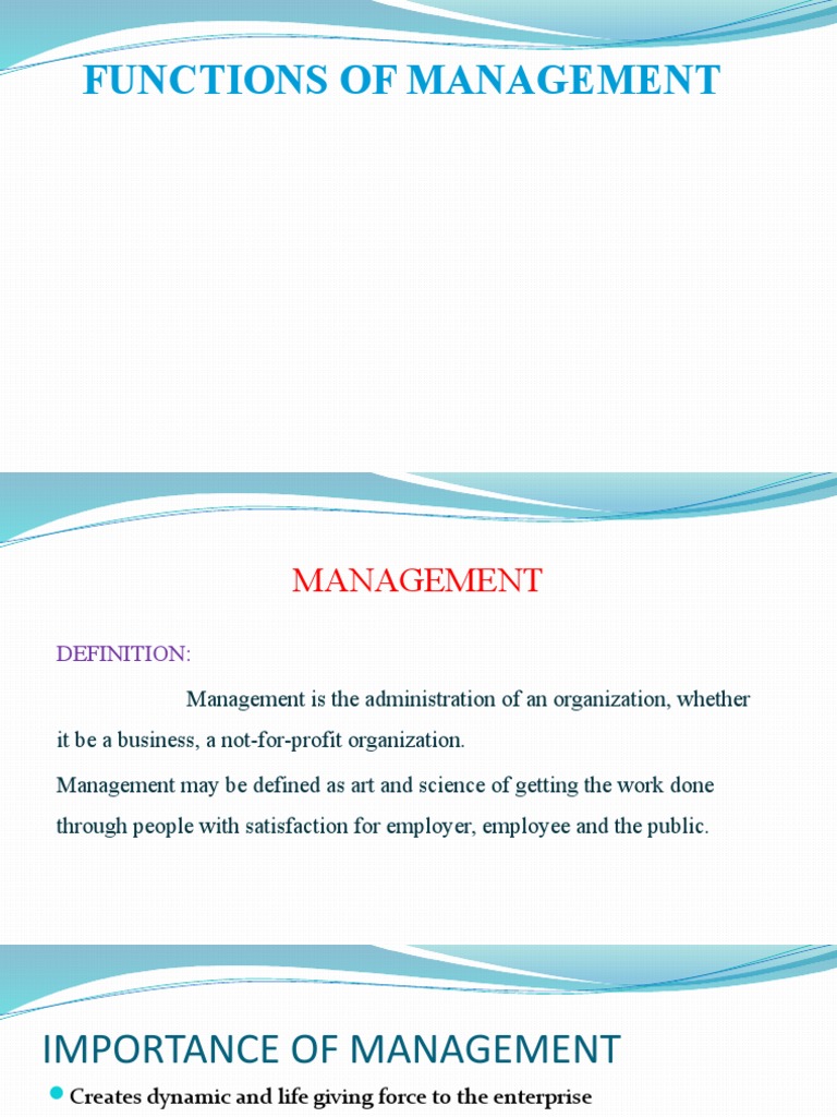 Functions of Management | PDF