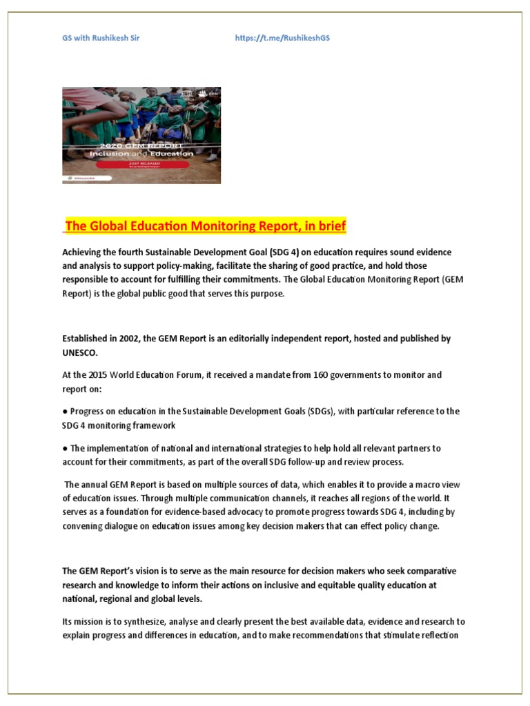 GEM Report Education PDF