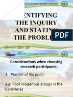 Identifying The Inquiry and Stating The Problem1