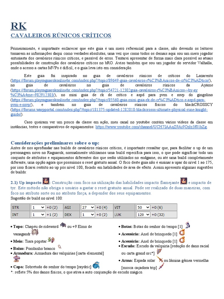 Guia de Todas As Classes Rag | PDF | Espada | YouTube, image size:768x1024