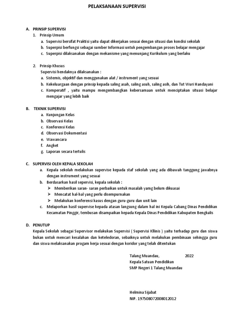 Prinsip dan Teknik Supervisi Pendidikan | PDF