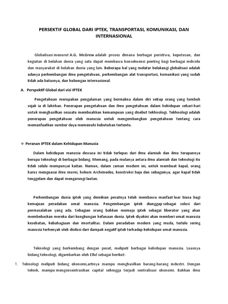 Materi Perspektif Global | PDF