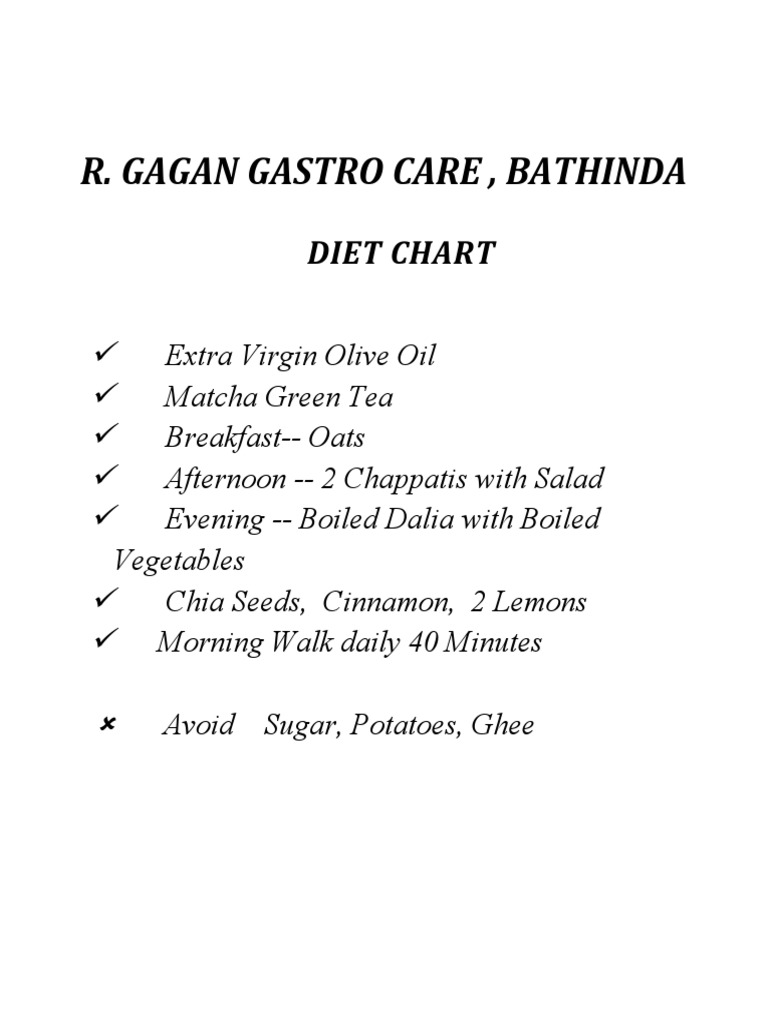 Diet Chart | PDF