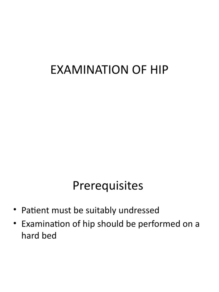 Examination Of Hip Pdf Anatomical Terms Of Motion Hip