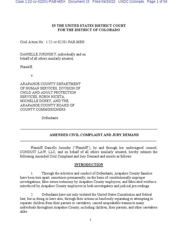 Danielle Jurinsky v. Arapahoe County Department of Human Services
