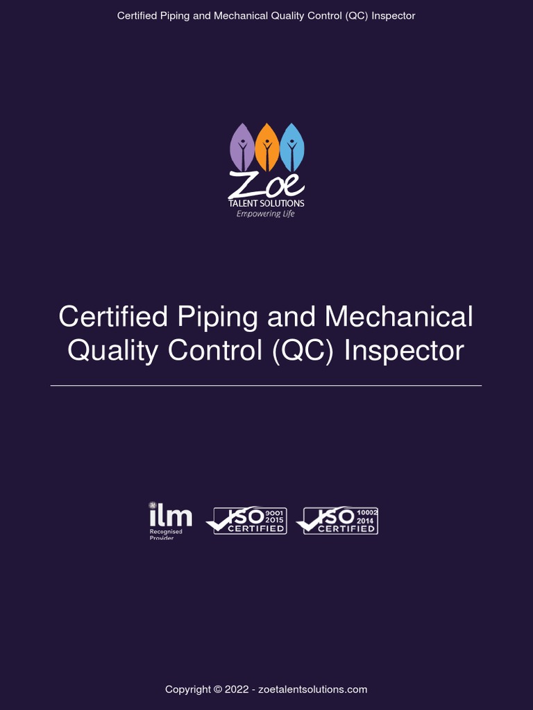 Certified Piping and Mechanical Quality Control (QC) Inspector | PDF ...