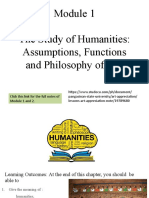 Module 1 The Study of Humanities and Art Appreciation