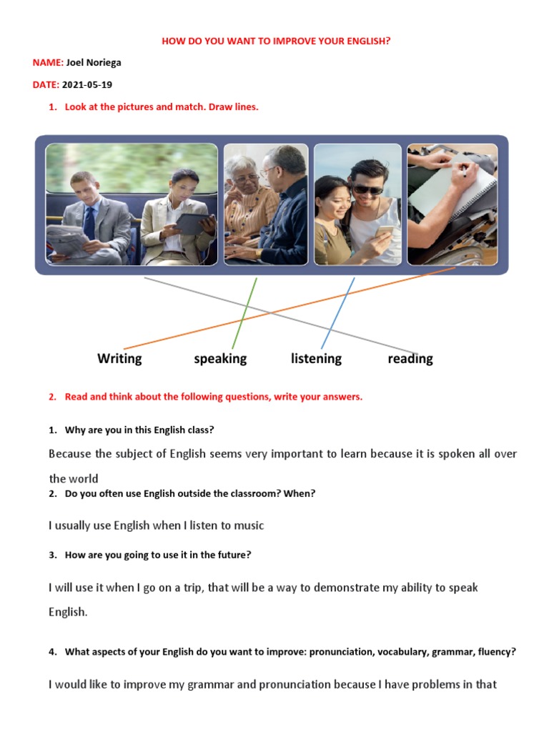 How Do You Want To Improve Your English | PDF | English Language ...
