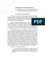 As Bases Teóricas Da Crítica Textual - História e Contribuições (Araujo - Artigo)