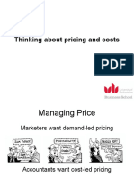 Managing pricing through understanding costs