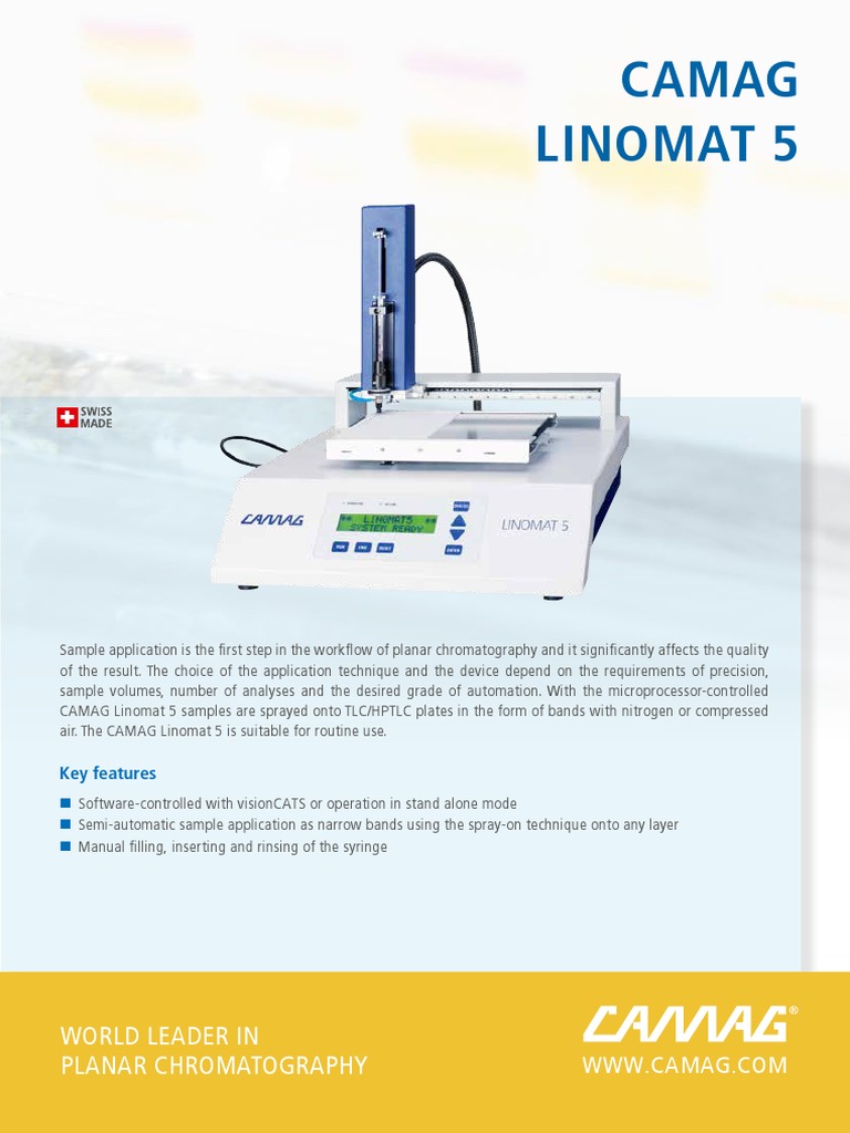 Brochure, CAMAG Linomat 5 | PDF | Chromatography | Thin Layer ...