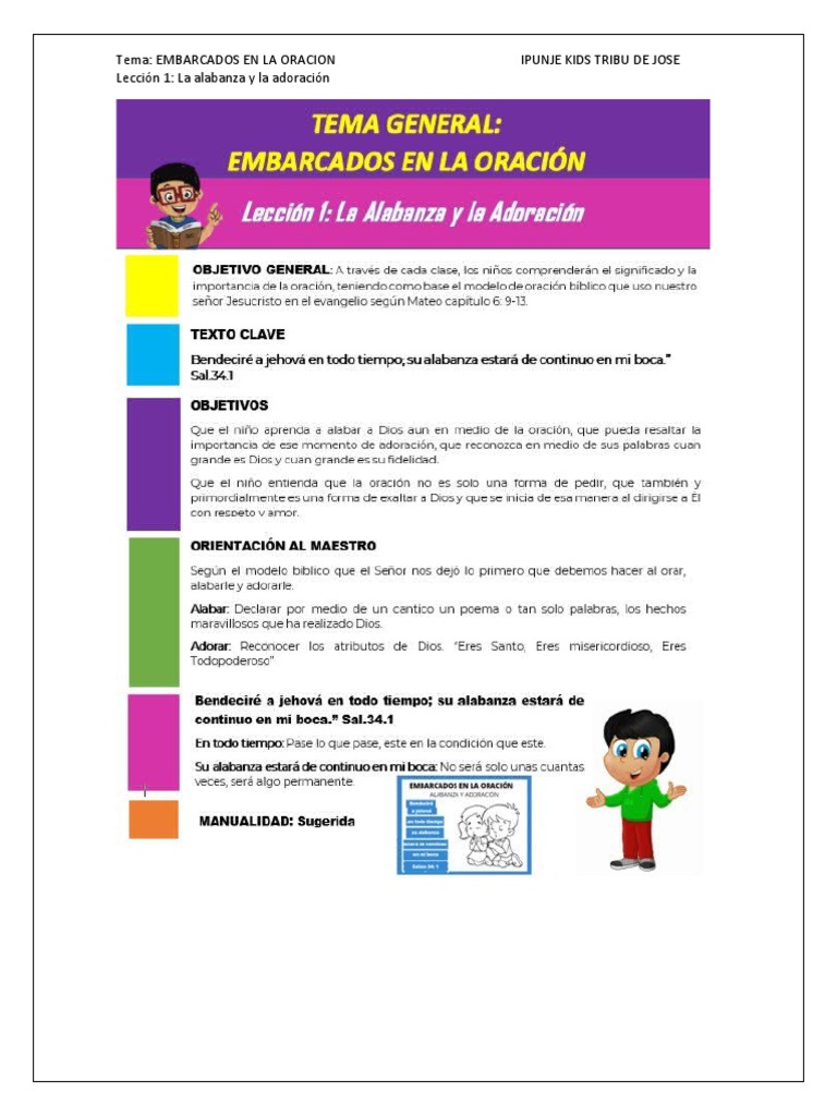 Leccion1 La Alabanza y La Adoracion Tribu de Jose | PDF | Salmos | Oración