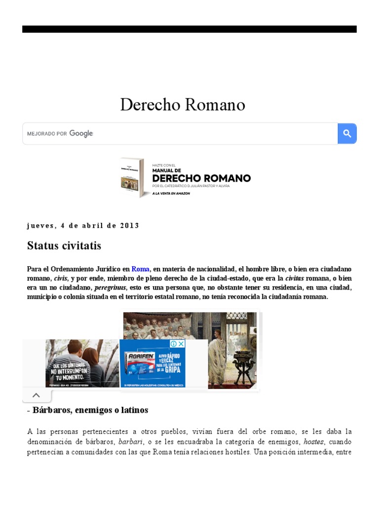 Status Civitatis - Derecho Romano | PDF | Roma antigua | Gobierno