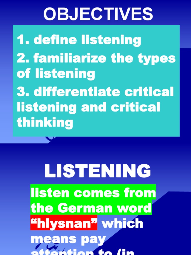 What Is The Critical Listening