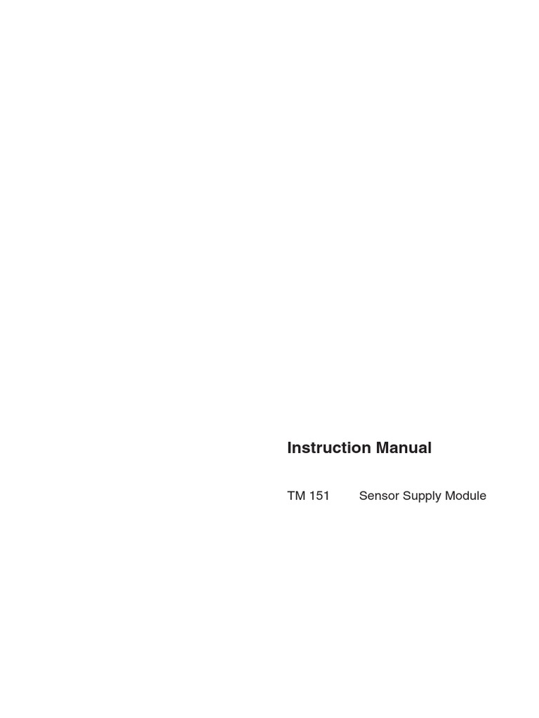 TM 151 Sensor Supply Module Guide | PDF | Electrical Engineering ...
