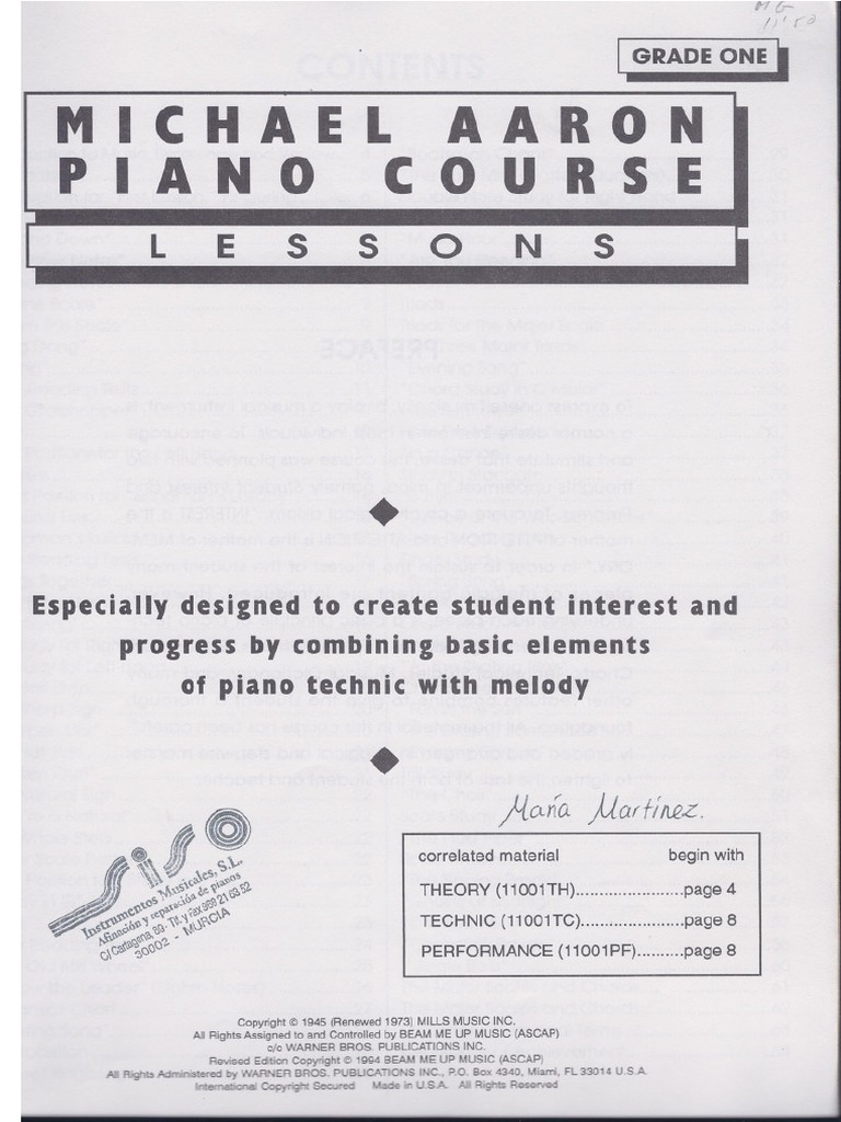 Aaron piano course grade 1 pdf