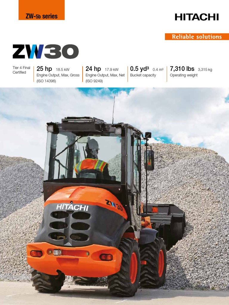 Hitachi ZW30-5b Specifications Overview | PDF | Diesel Engine | Horsepower