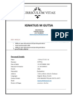 Curriculum Vitae: Ignatius M Gutsa