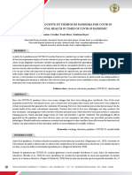 Salud Mental Docente en Tiempos de Pande