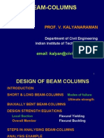 Beam-Columns: Prof. V. Kalyanaraman