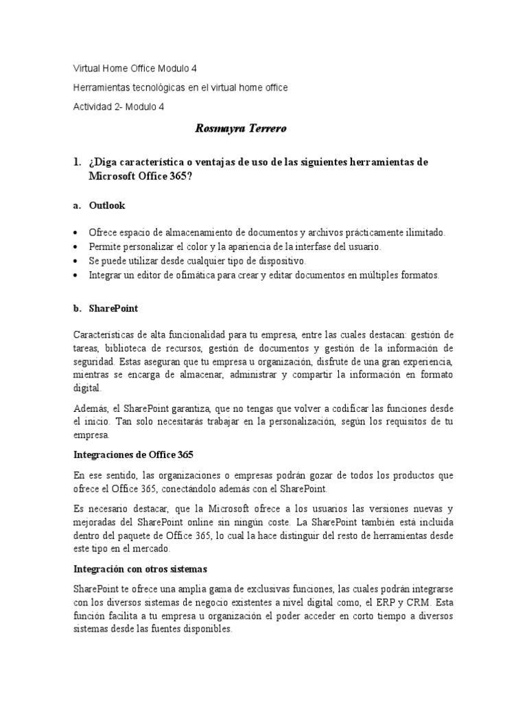 Actividad 2 Modulo 4 Pdf Archivo De Computadora Microsoft