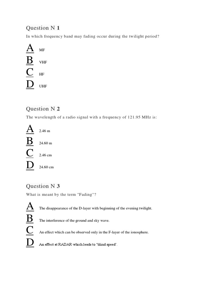 062 Radio Navigation Questions PDF High Frequency Antenna (Radio)
