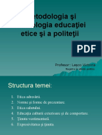 Metodologia şi tehnologia educaţiei etice şi a politeţii