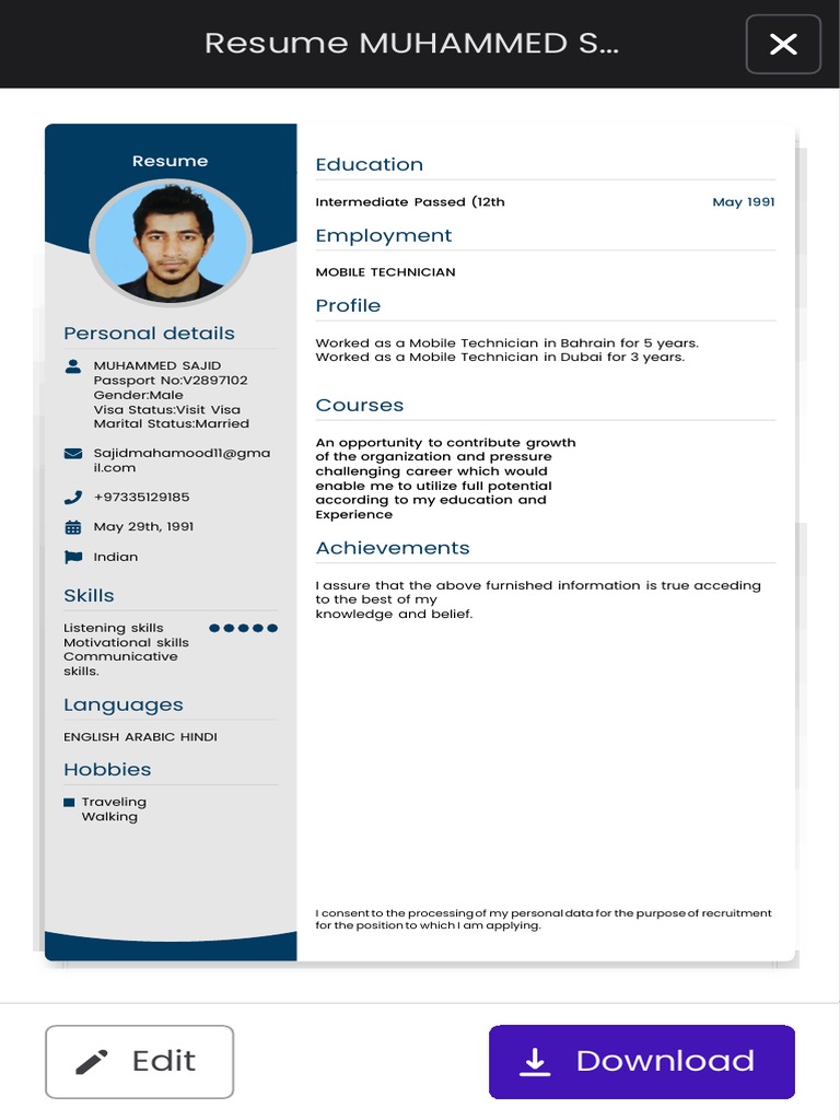 Resumes Jobseeker PDF Résumé