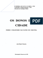 Os Donos Da Cidade: Poder E Imaginário Das Elites em Criciúma