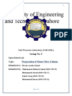 Preparation of Mono-Nitro-Toluene Lab Report