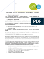 Politique Flotte Automobile Degrémont Algérie - VDEF