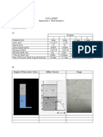 Fluid Dynamics Experiment Data Sheet