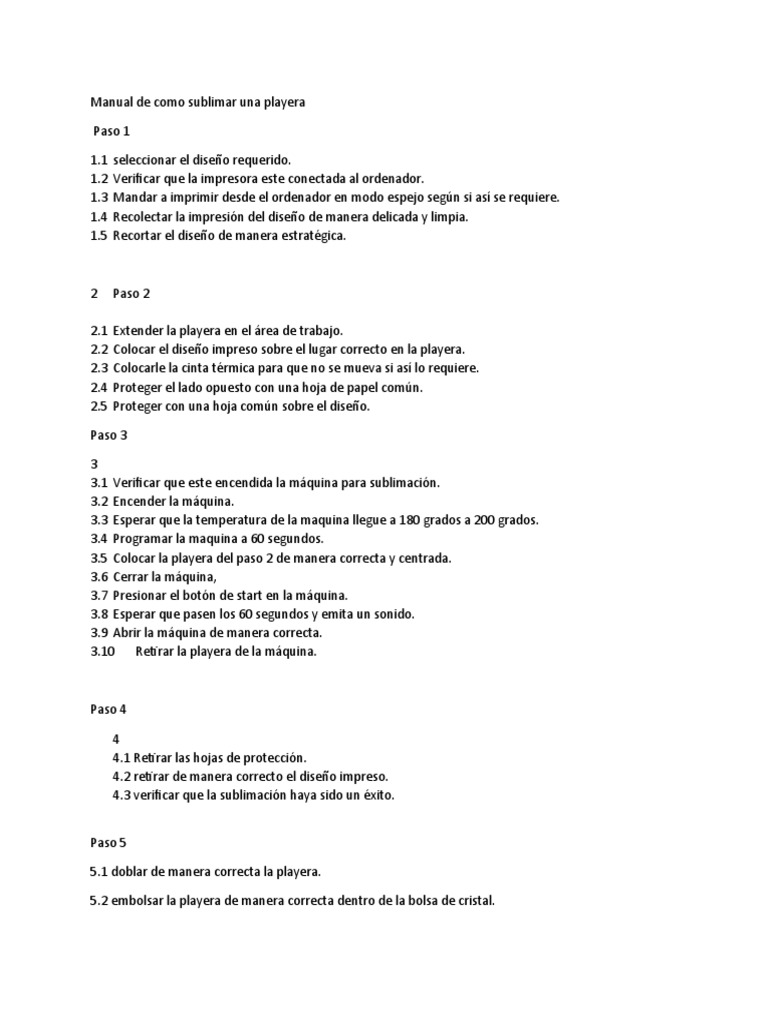 Manual De Como Sublimar Una Playera Pdf