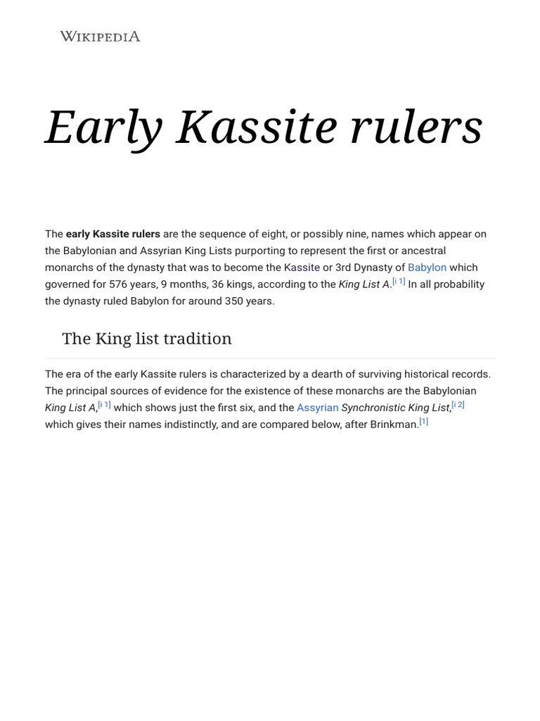 Early Kassite Rulers of Babylon | PDF | Archaeology Of Iraq | Ancient ...