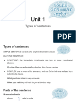 Grammar II Types of Sentences